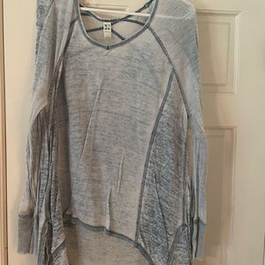 Acid Wash Blue Lightweight Sweater